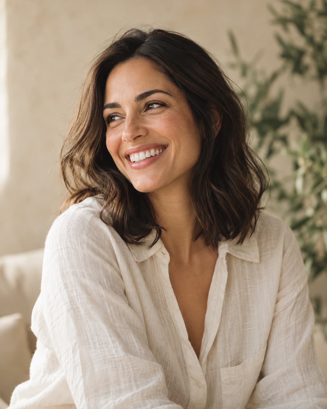 An illustrative portrait celebrating a natural, confident smile